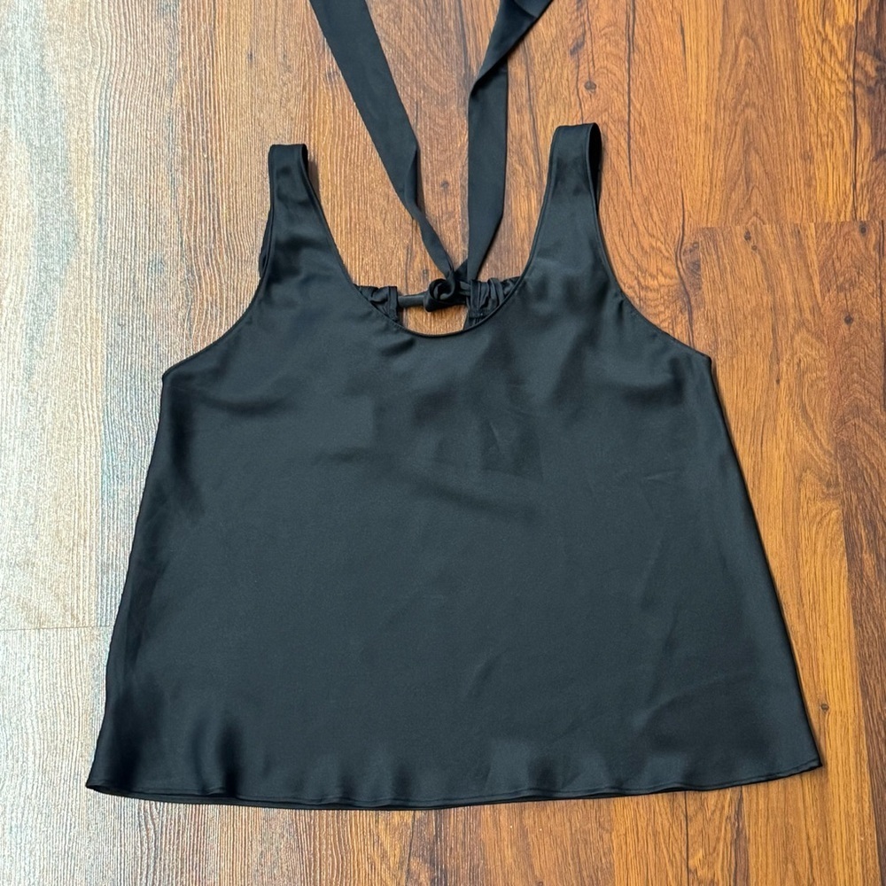 Victoria's Secret Black Tie Neck Camisole Tank Top Small